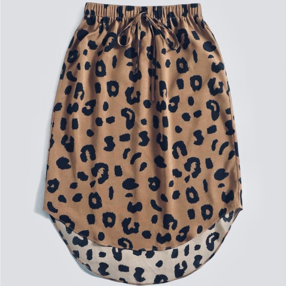 SHEIN Leopard Print Knot Waist High-low Hem Skirt - Picture 1 of 2